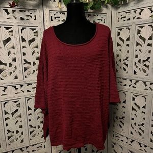 TIME & TRU Beautiful bold burgundy light knit angel wing type sleeves sweater